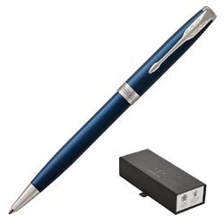 Ручка шариковая Parker Sonnet Blue Lacquer CT цвет чернил черный цвет корпуса синий (артикул производителя 1931536)